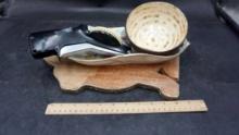 Wooden Rabbit Cutout, Avery Tool, Tray & Bowl