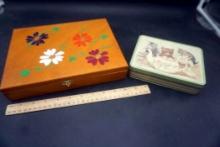 2 Trinet Boxes - Wooden & Tin