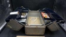 Metal Watertite Union Chests Tackle Box W/ Writing Utensils & Other Supplies