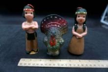 Native American People Figurines & Turkey