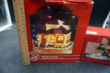 St. Nicholas Square Noel Lighted Village House & Tree W/ Deer