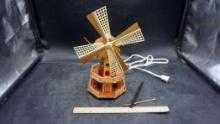 Electric Wooden Windmill (Some Parts Need To Be Reattached)