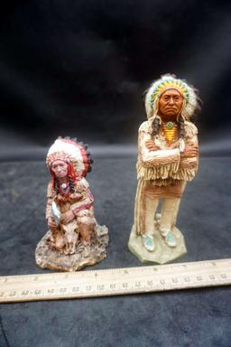 2 Native American Figurines - 1988 Castagna