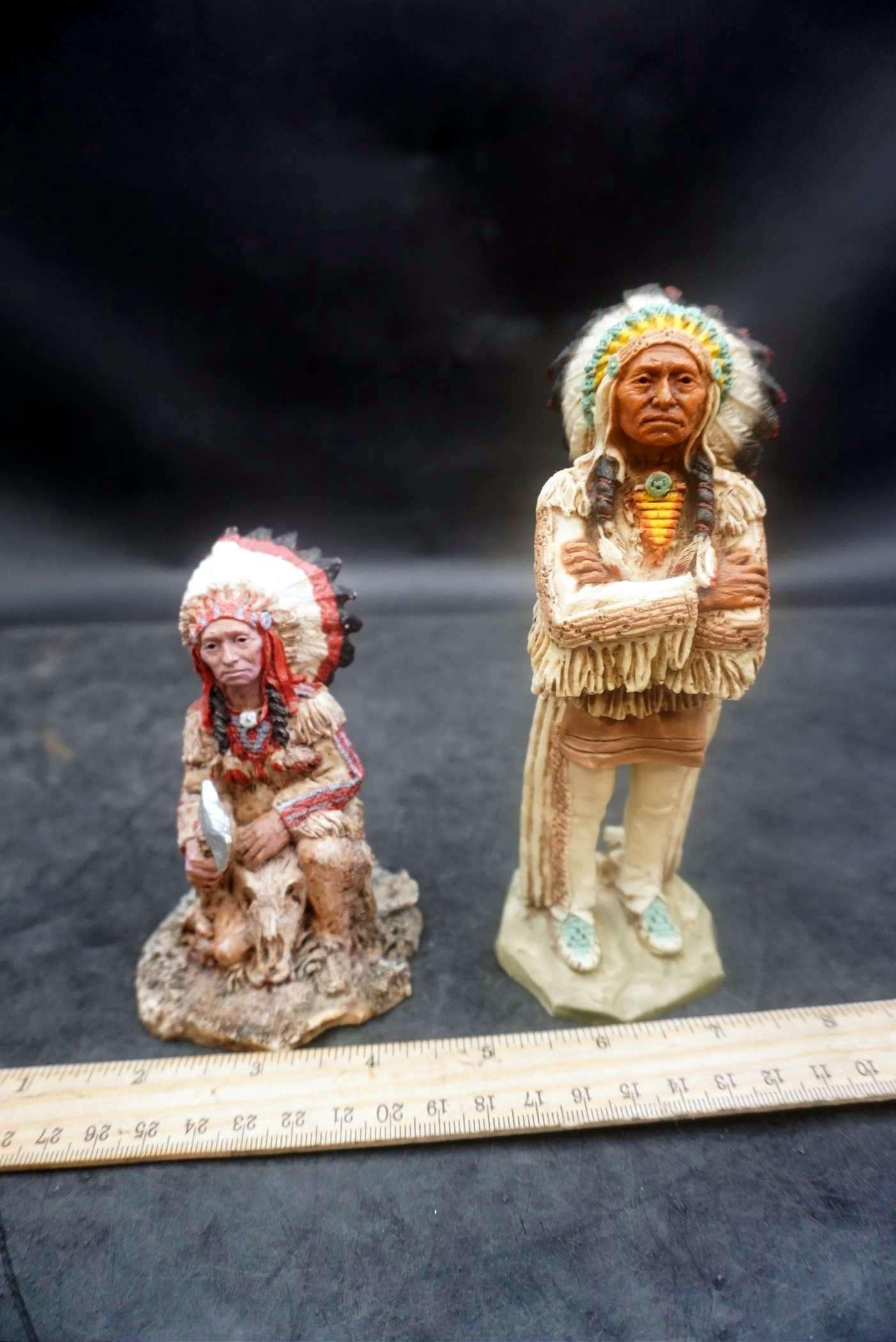 2 Native American Figurines - 1988 Castagna