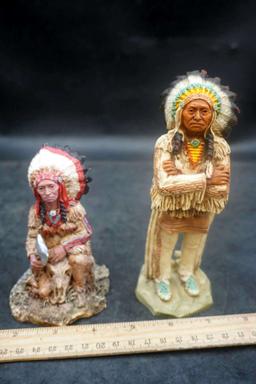 2 Native American Figurines - 1988 Castagna