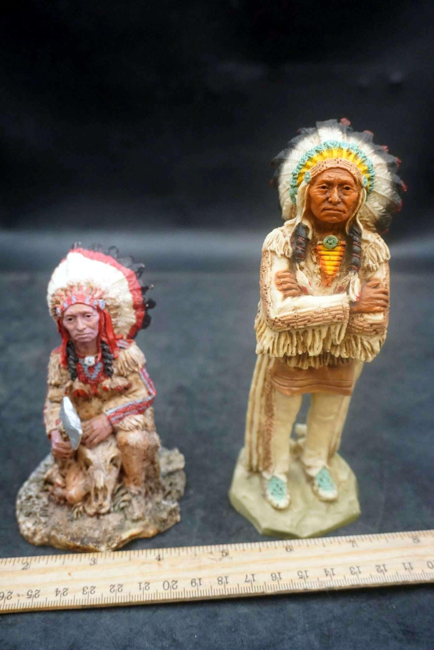 2 Native American Figurines - 1988 Castagna