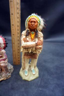 2 Native American Figurines - 1988 Castagna