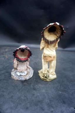 2 Native American Figurines - 1988 Castagna