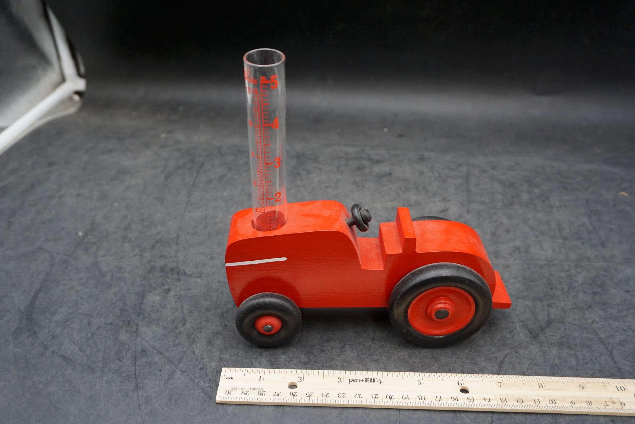 Sunbeam Wooden Tractor Rain Gauge