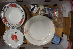 Campbells & Coca-Cola Plates, Coca-Cola Cups & Picture