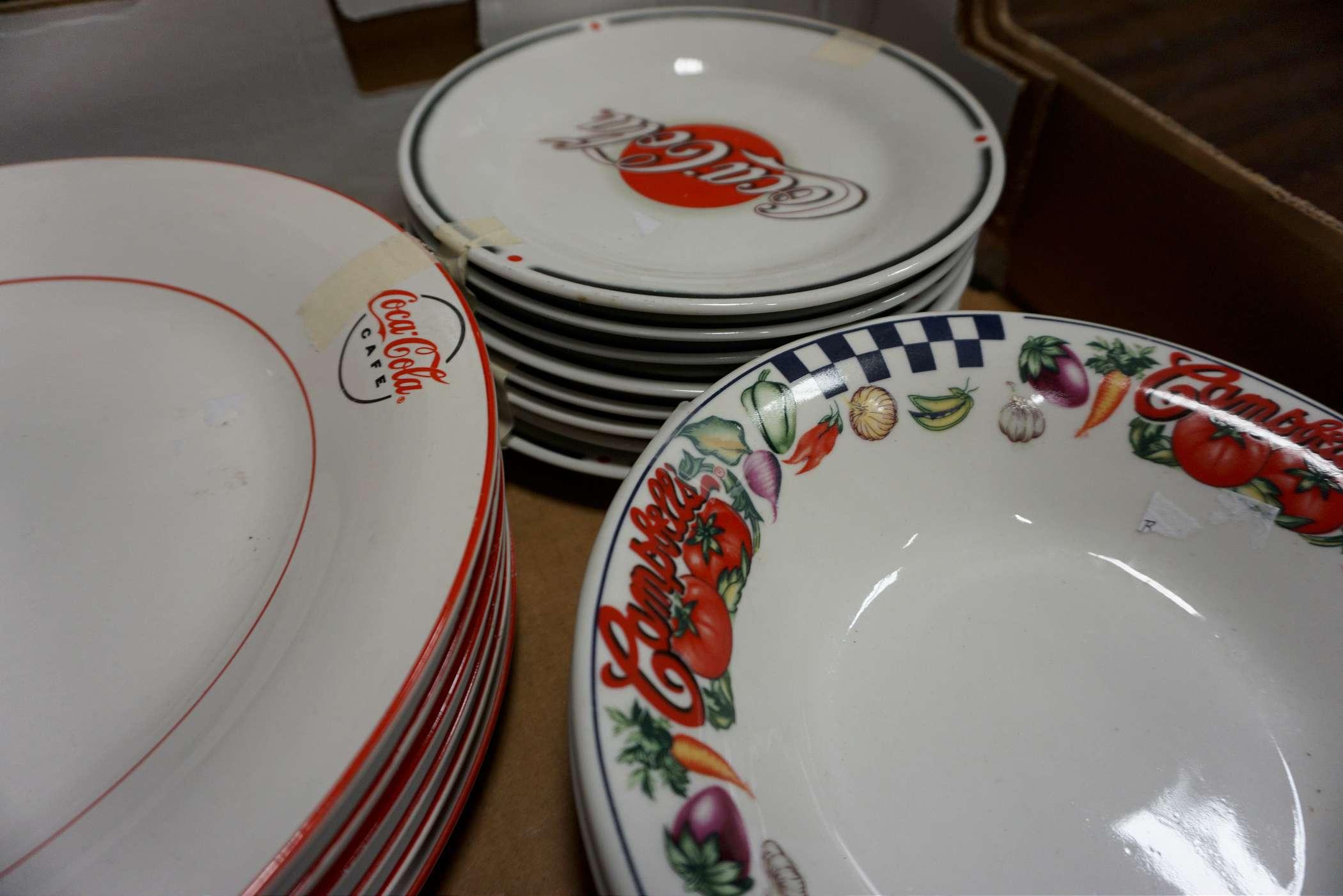 Campbells & Coca-Cola Plates, Coca-Cola Cups & Picture