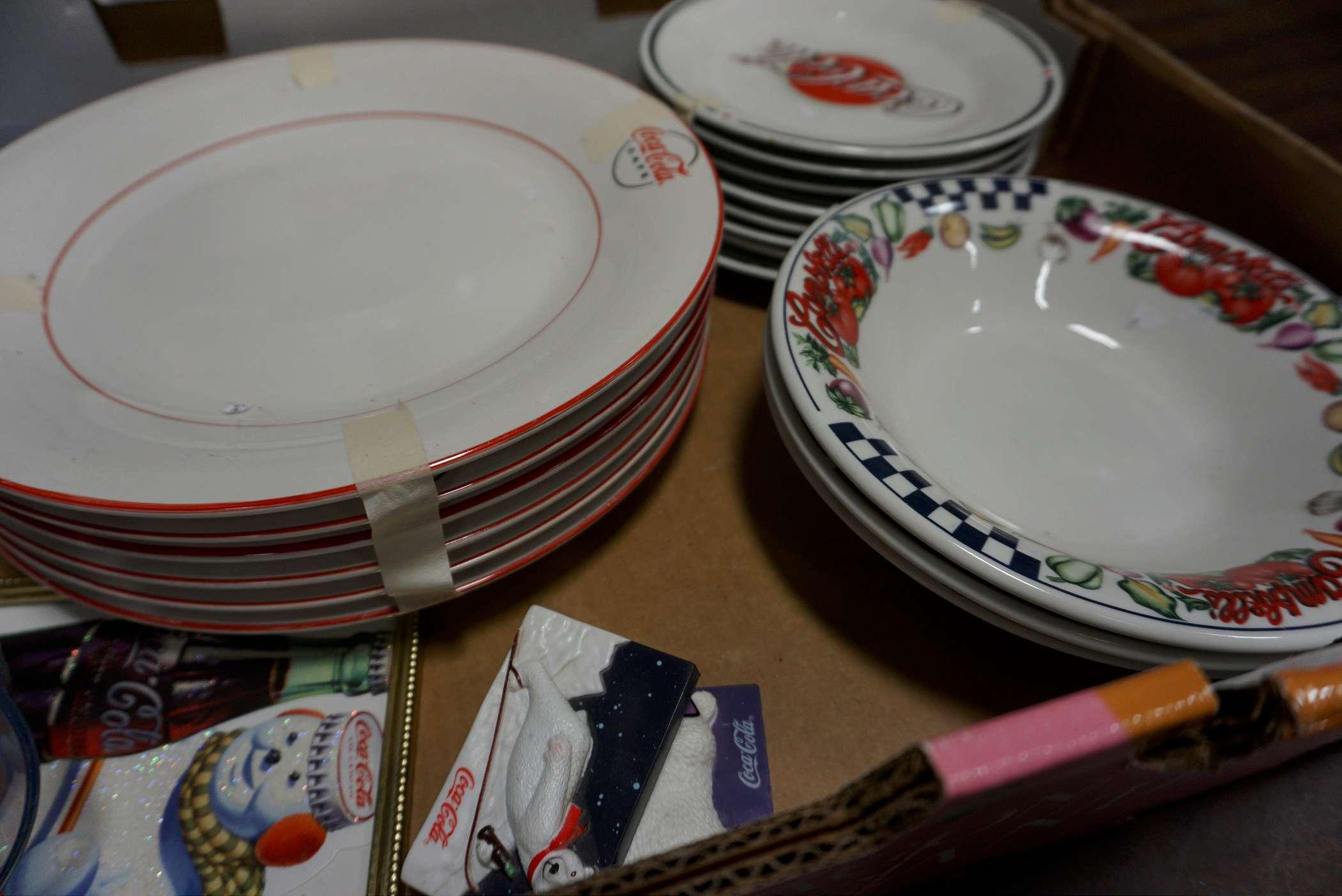 Campbells & Coca-Cola Plates, Coca-Cola Cups & Picture