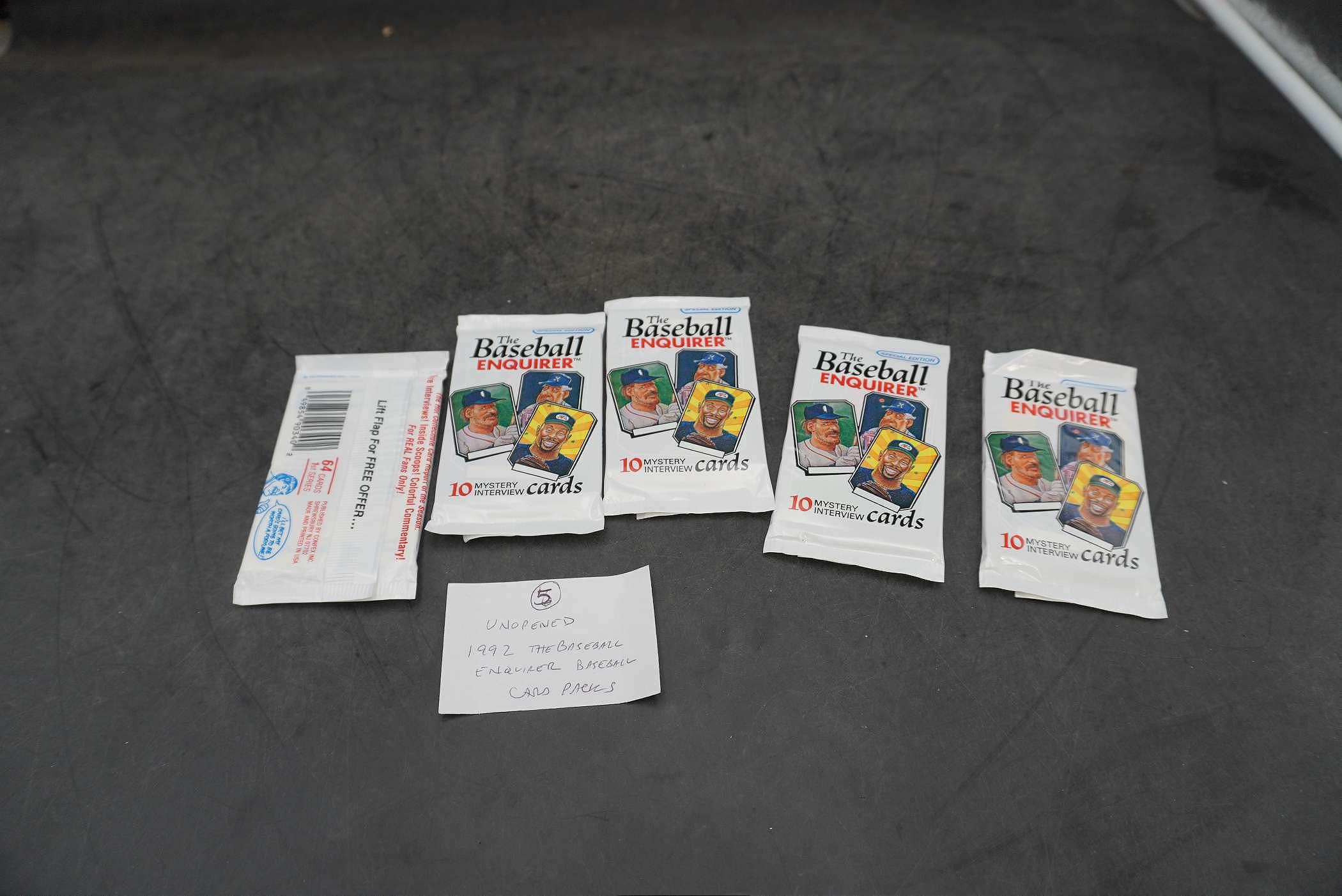 5 - Unopened 1992 The Baseball Enquirer Baseball Card Packs