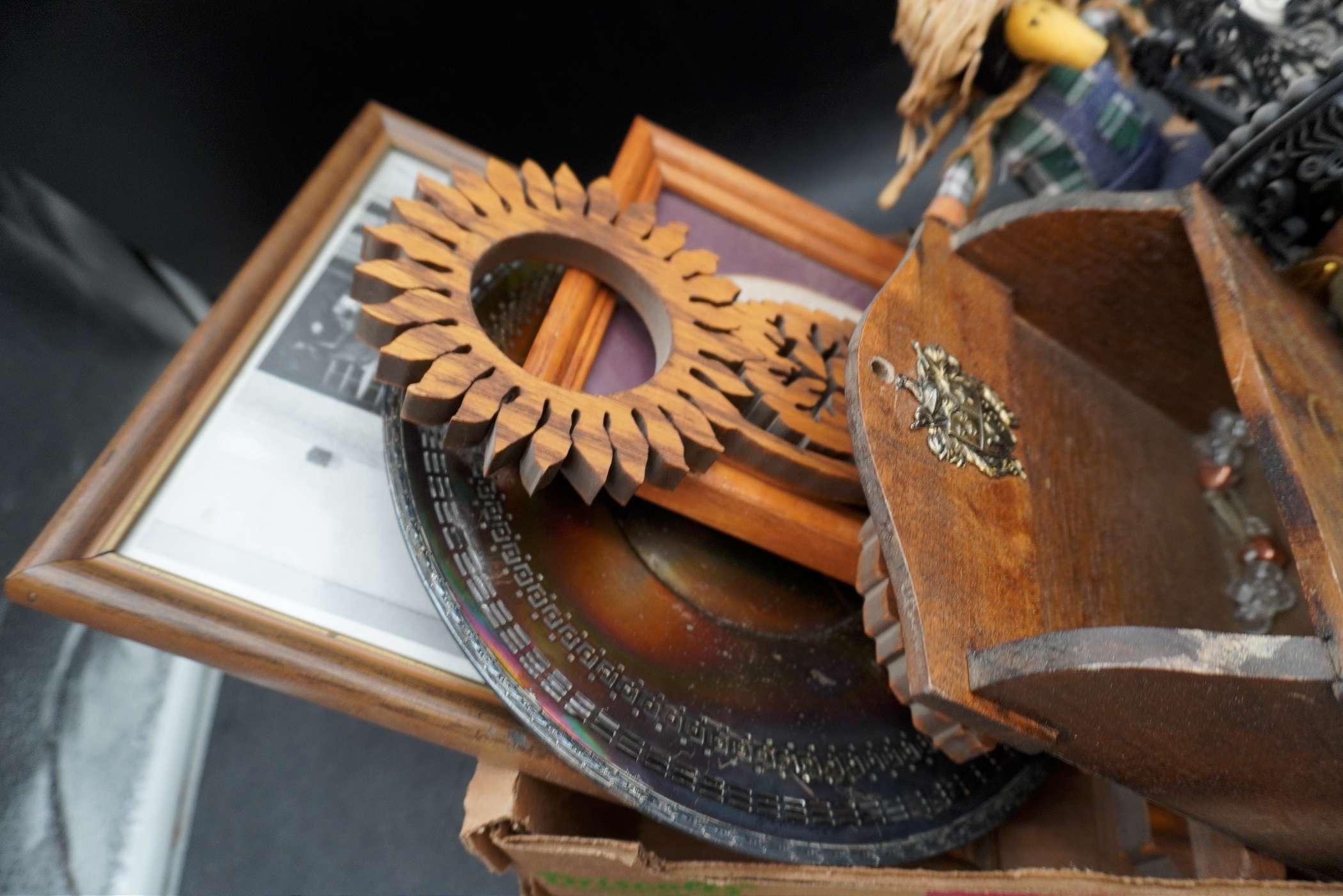 Doilies, Wooden Music Box, Figurines & Pictures