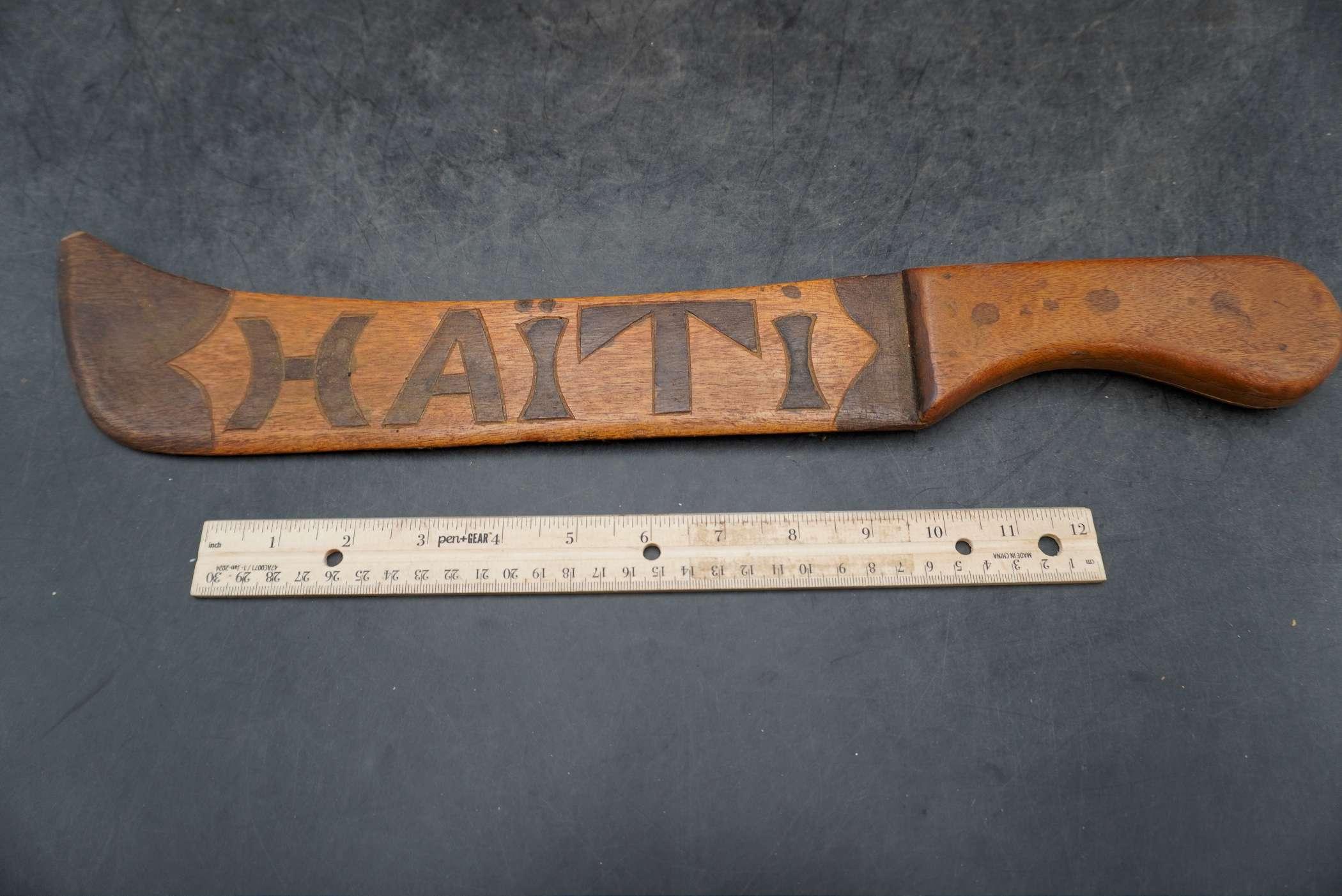Wooden Haiti Machete (Chipped On End)