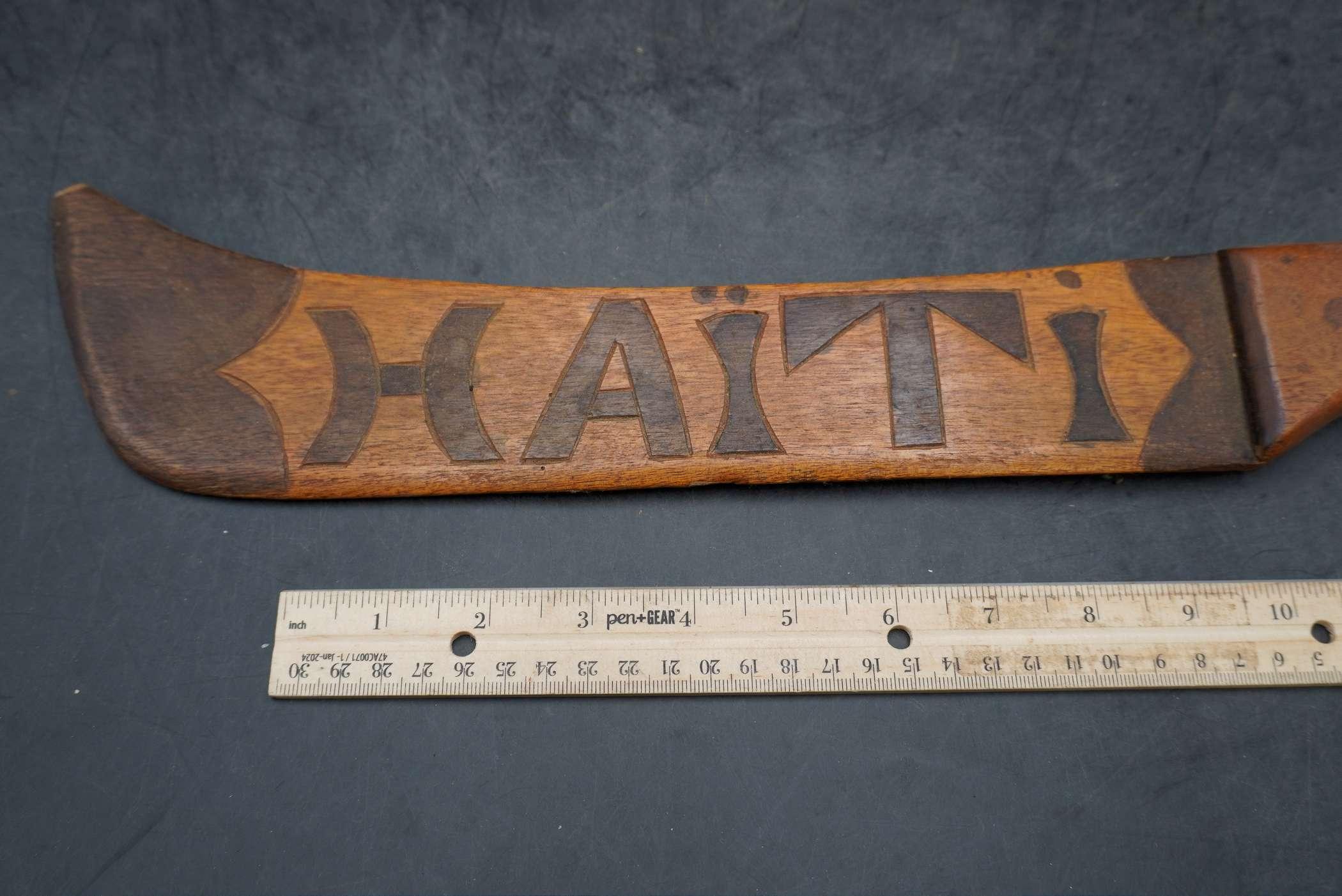 Wooden Haiti Machete (Chipped On End)