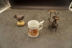Little Red Riding Hood Mug, Bug Sculpture & Bird Sculpture