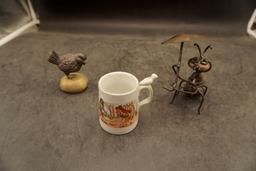 Little Red Riding Hood Mug, Bug Sculpture & Bird Sculpture