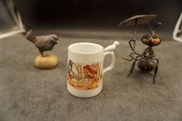 Little Red Riding Hood Mug, Bug Sculpture & Bird Sculpture