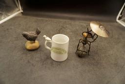 Little Red Riding Hood Mug, Bug Sculpture & Bird Sculpture