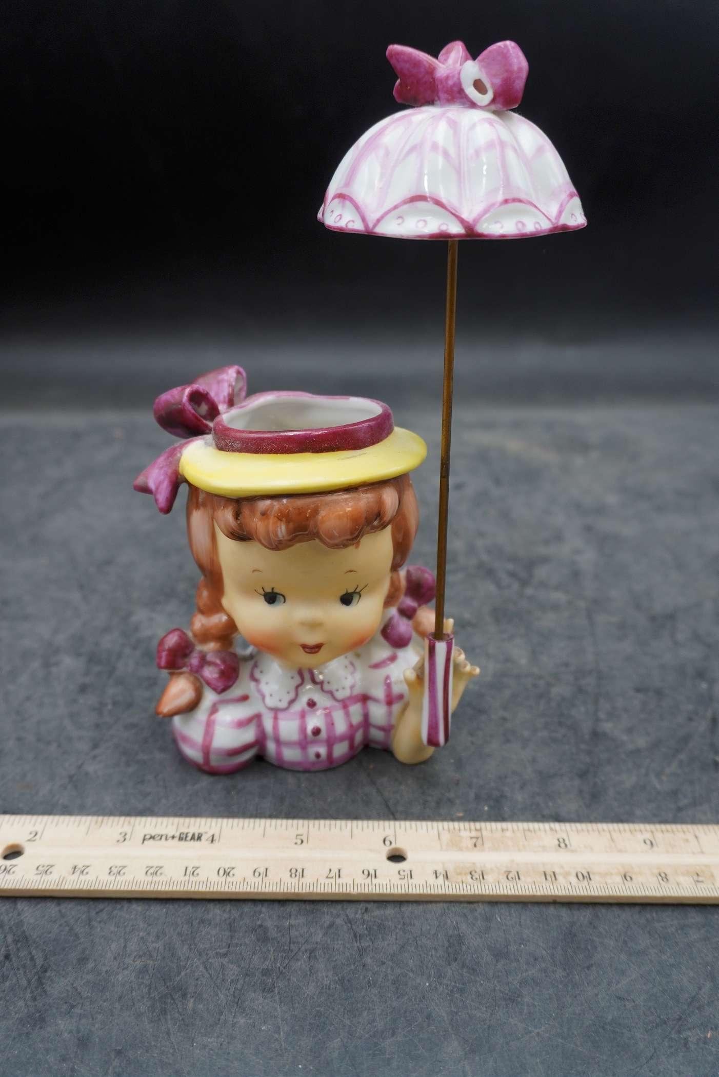 Girl W/ Umbrella Planter