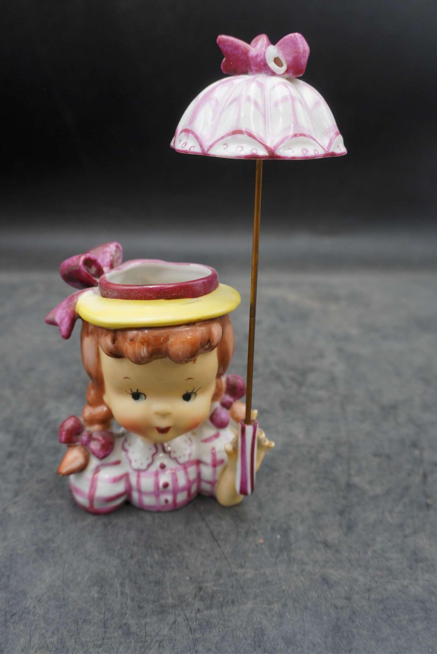 Girl W/ Umbrella Planter