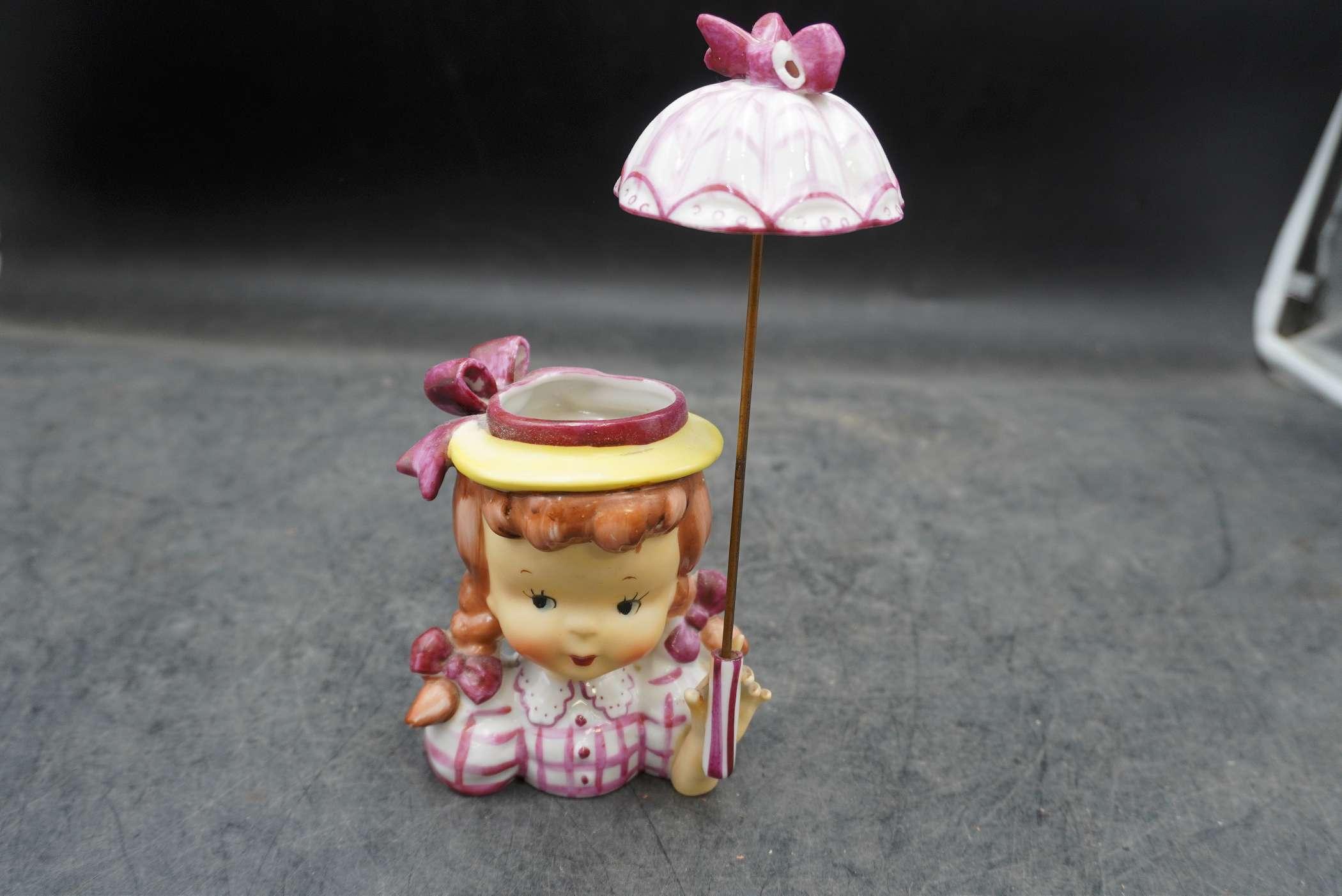 Girl W/ Umbrella Planter