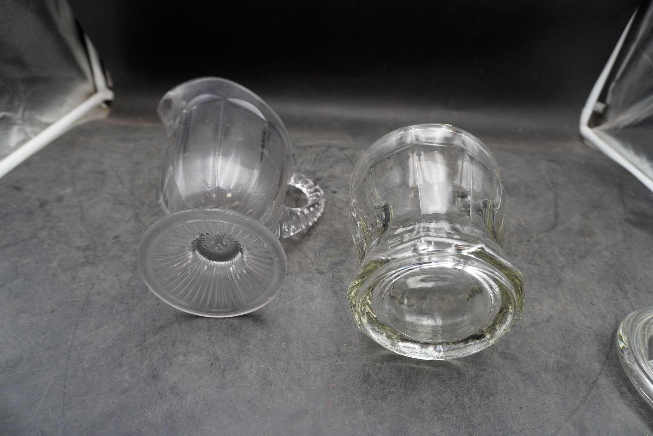 Glass Pitcher, Pyrex Measuring Cup, Fire-King Measuring Cup, Glass Dish W/ Lid