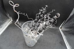 Shannon Crystal Frosted Vase W/ Sprays