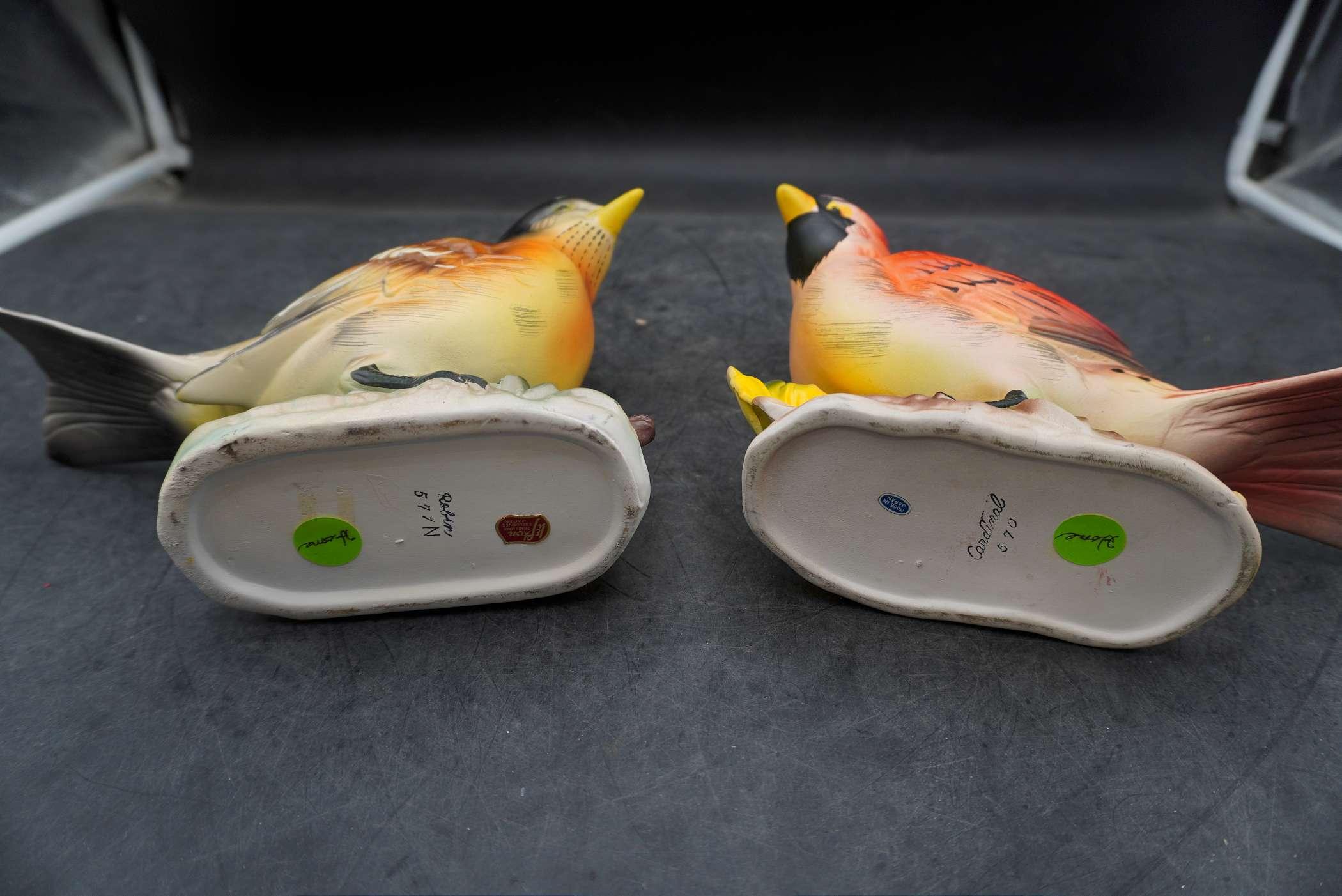 Cardinal & Robin Bird Planters