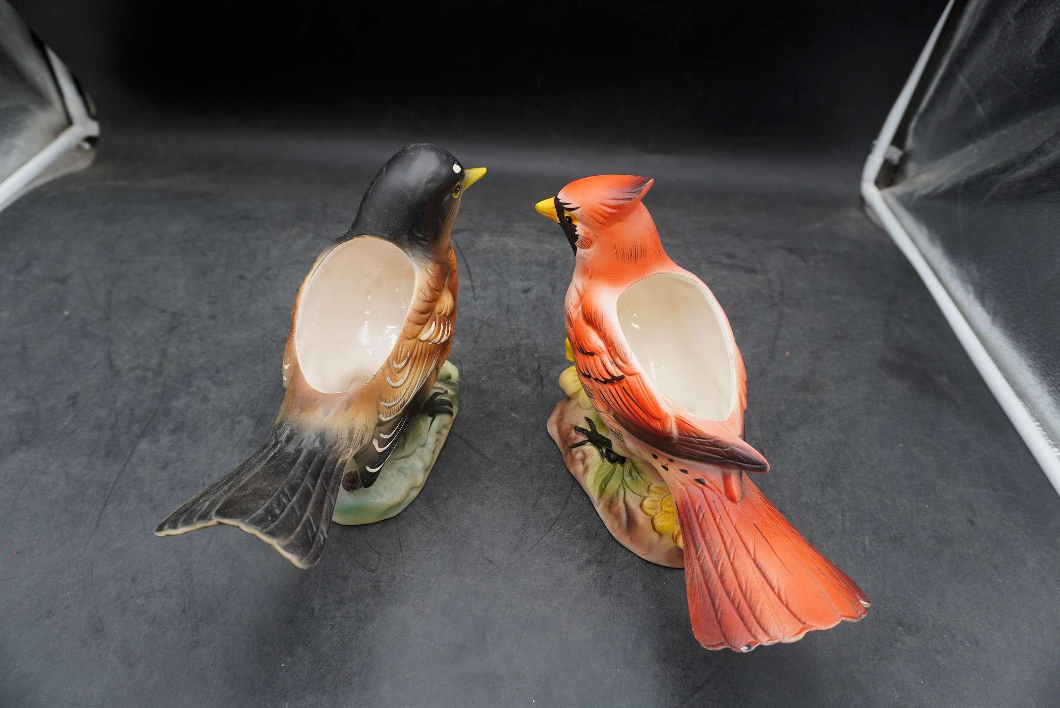 Cardinal & Robin Bird Planters