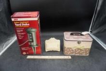 Outdoor Yard Stake, Business Card Holder & Box W/ Sample Cards