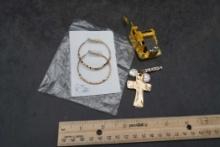 Music Box Player, Earrings & Cross Jewelry Parts