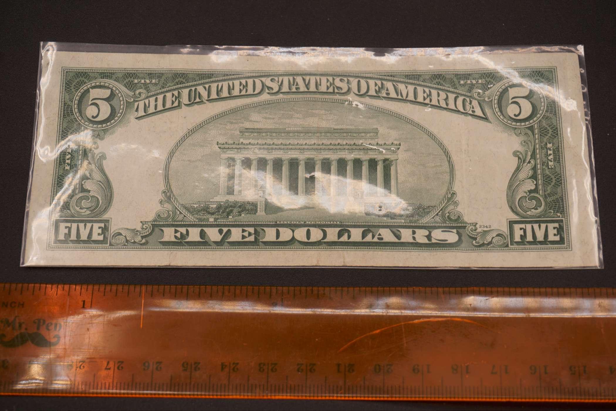 9153 $5 Silver Certificate (A Unc)