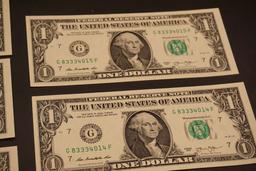 5 Consecutive 2013 $1 Bills