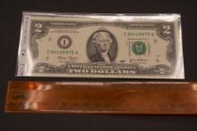 2013 $2 Uncirculated Bill