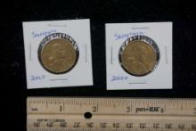 2 - 2000 P Sacagawea Dollar Coins