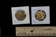 2 - 2001 D Sacagawea Dollar Coins