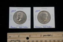 2 Kennedy Half Dollars - 1995 D & 1984 D