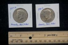 2 Kennedy Half Dollars - 1977 D & 1980 D