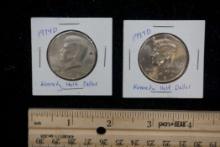 2 Kennedy Half Dollars - 1974 D & 1997 D