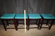 4 - Turquoise Topped Bar Stools