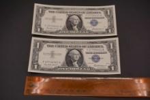 2 1957 Consecutive Silver Certificates (Unc)