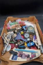 Toy Vehicles, Buttons, Patch, Canteen & Water Purifying Straw