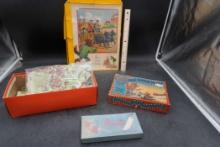 Assorted Old Puzzles & Checkers