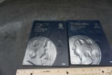 2 Empty Coin Folders - Franklin Half Dollars & Washington Quarters