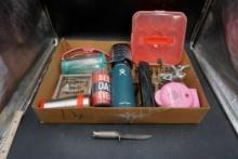 Cups, Hydro Flask, Sunglasses, Food Container, Knife, Fishing Reel, Waffle Maker