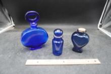 Blue Glass Bottles (3)