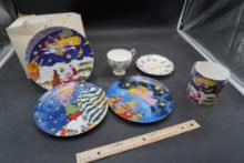 Painted Plates, Mugs, Cup & Saucer