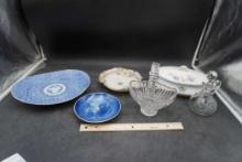 Glass Basket, Platters, Plates, Dishes & Cruet